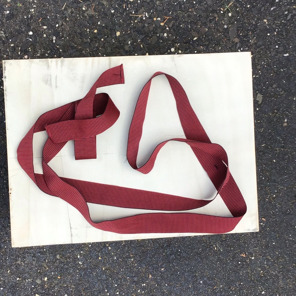 Red pinstriped wrap belt OS long
